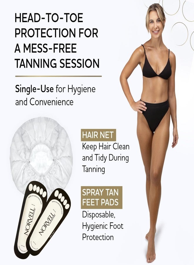 Norvell Spray Tan Accessory Kits – Tanning Essentials Single-Use Kits with Spray Tan Feet Pads, Hair Nets, Nose Filters, Eye Protectors & Blending Cream – (10 Single-Use Kits) - Image 3