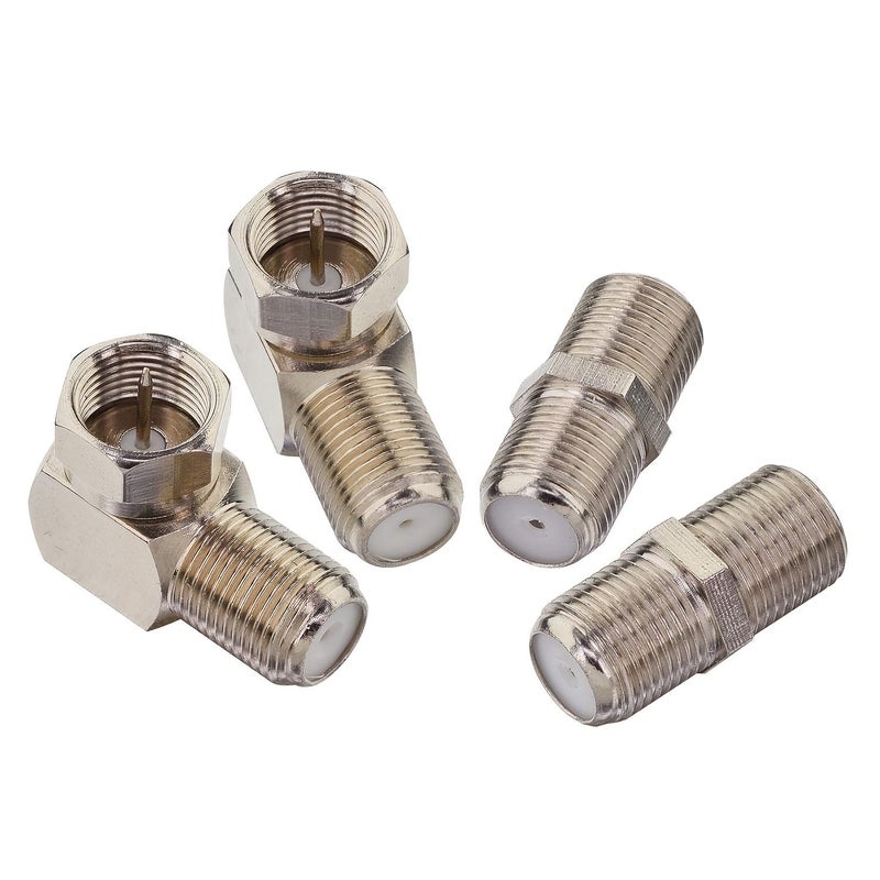 MicroLink RG6 Coaxial Cable Extender Connector 4Pcs F Type Male to Female Right Angle - Image 2