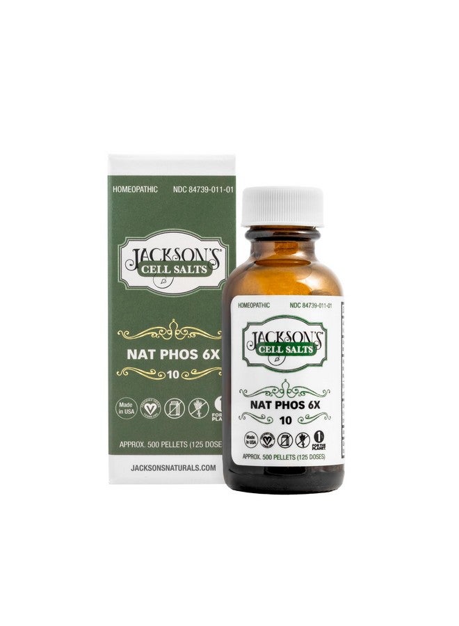 Jackson's Cell Salt #10 NAT phos 6X (500 Pellet Bottle) - Certified Vegan, Lactose-Free Natrum phosphoricum 6X - Image 1