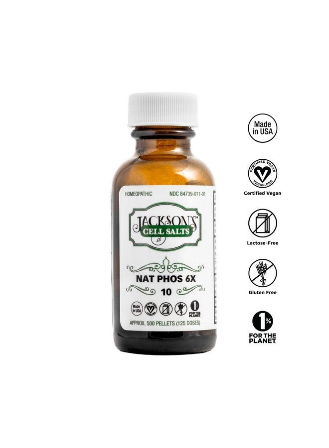 Jackson's Cell Salt #10 NAT phos 6X (500 Pellet Bottle) - Certified Vegan, Lactose-Free Natrum phosphoricum 6X - Image 2