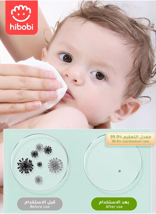 hibobi 99% Pure Water Gentle Wet Wipes, Suitable for Daily and Travel Use, 4 Packs  - Image 5