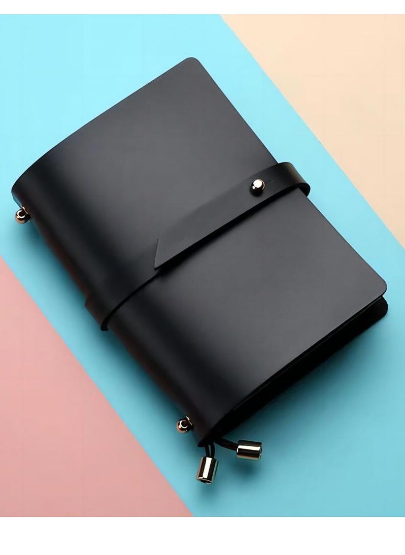 Soft Leather Notebook Solid Color Creative Fresh Loose-Leaf Notepad Student Stationery Diary Portable Travel Notebook(Black) - pzsku/Z232C80619A435C308600Z/45/_/1712766941/0a8da355-a50e-457a-ac6a-c3d87403a643