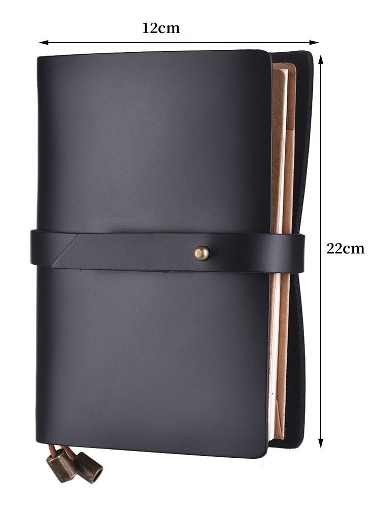 Soft Leather Notebook Solid Color Creative Fresh Loose-Leaf Notepad Student Stationery Diary Portable Travel Notebook(Black) - pzsku/Z232C80619A435C308600Z/45/_/1717144394/428af0e5-2ca4-430a-8664-d965ed712a6e