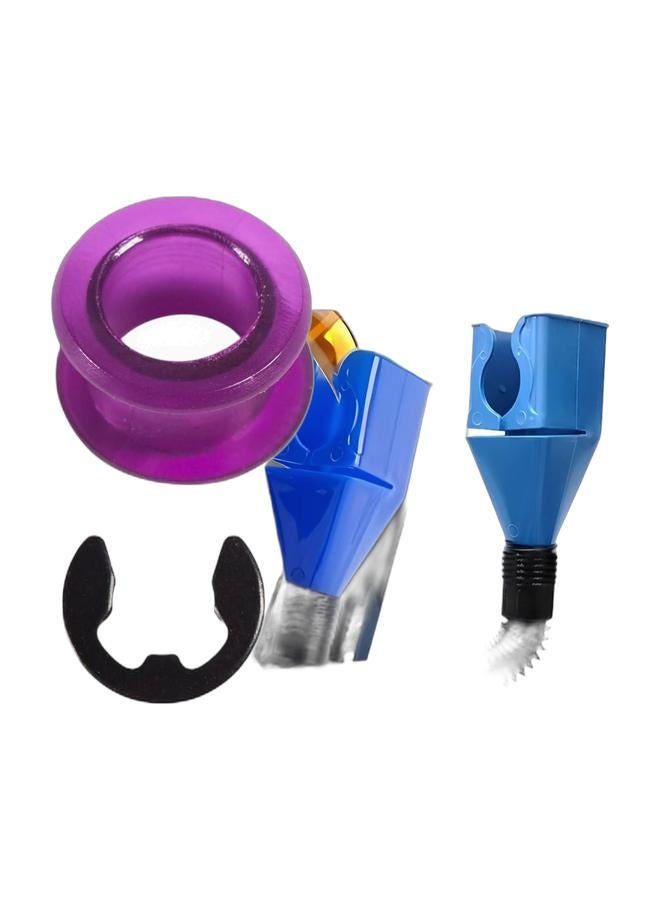 One set consisting of a purple transmission bushing and a black clamp for securing it. Used to connect and repair automatic transmissions to the gearbox shaft. Designed to be compatible with a wide range of vehicles. Made of durable purple polyurethane plastic. Used to replace a worn or broken bushing in the transmission cable connection, allowing for smoother and more precise gear shifting and preventing the cable from separating from the shift lever. Also helps reduce "loosening" or wobble in the shift lever. Compatible with many makes and models such as Toyota Corolla, Matrix, Dodge, Jeep, Lexus, Mitsubishi, and Suzuki. Designed for easy installation without the need for special tools, providing a cost-effective alternative. Replacing it is a common solution to problems related to difficult gear shifting or abnormal noises from the transmission It is considered & 1 x Portable Flexible Funnel: This small, retractable, and expandable funnel is easy to store and fold. Designed f Bundle - Image 1