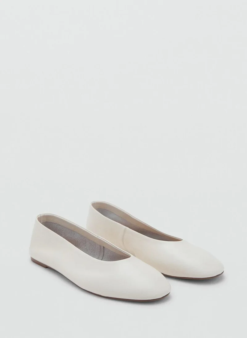مانجو Leather ballet flats