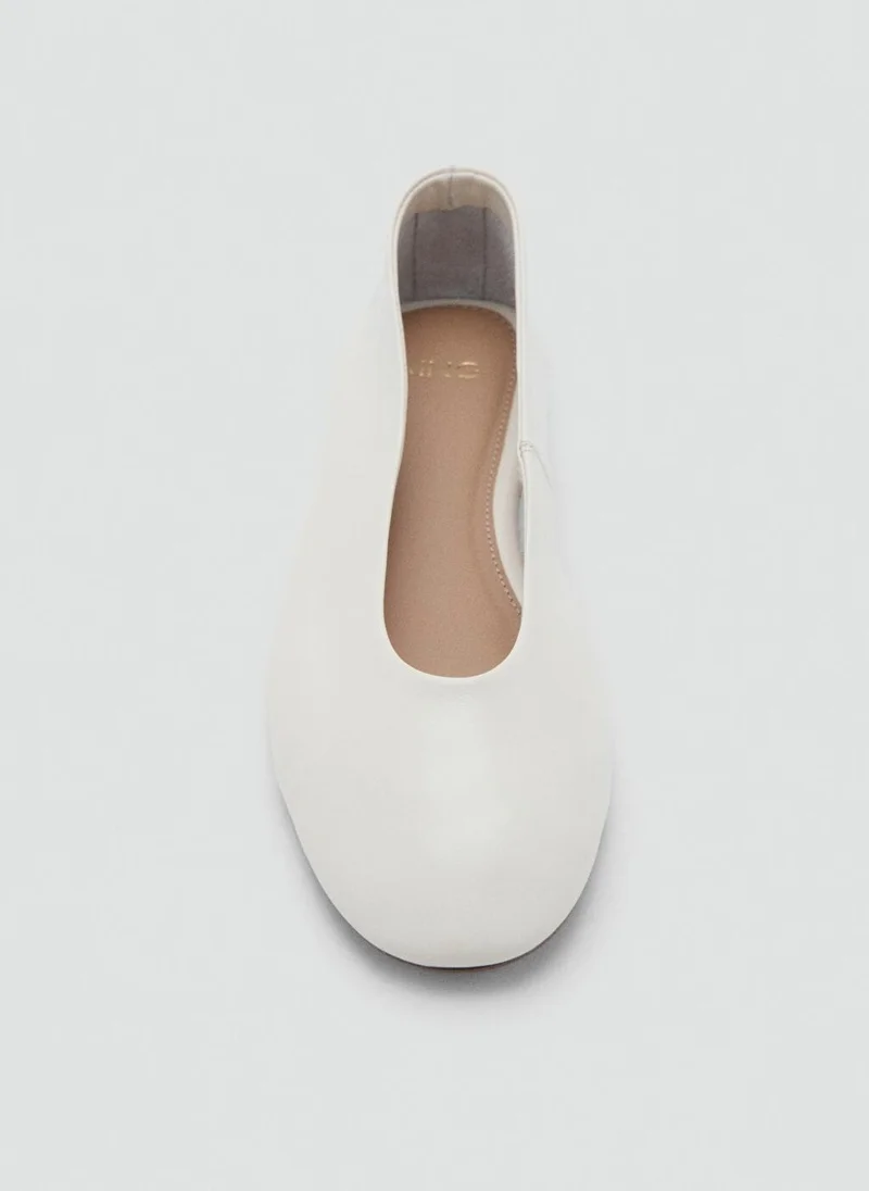 MANGO Leather ballet flats