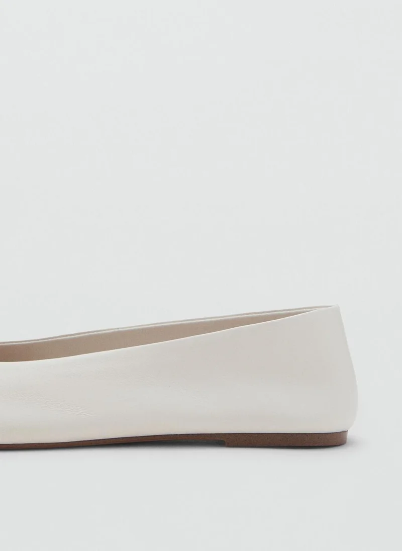 MANGO Leather ballet flats