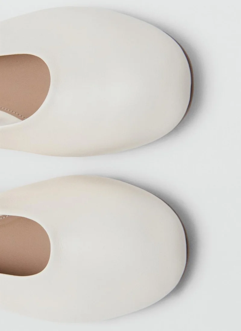 MANGO Leather ballet flats