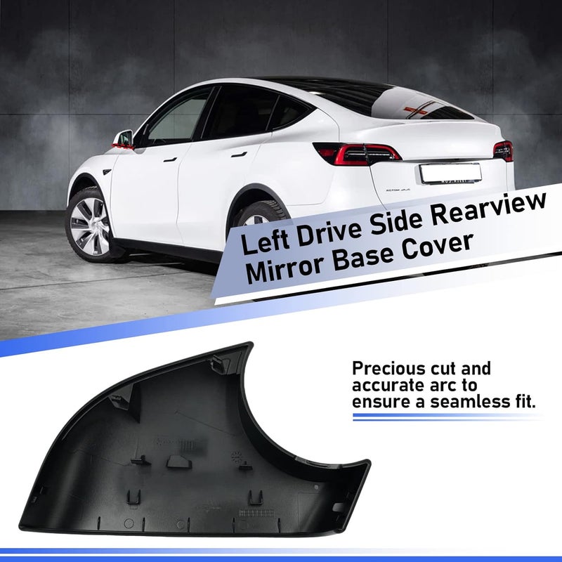 Jaronx Compatible with Tesla Model Y Mirror Lower Cover 2018-2024,Left Drive Side Rearview Mirror Base Cover Trim, Side Mirror Bottom Cover Replacement for Tesla Model Y Wing Mirror Repair(Left) - Image 4