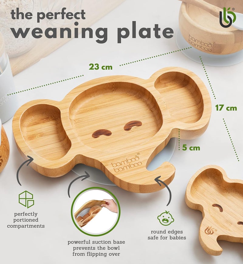 bamboo bamboo Bamboo Elephant Suction Plate for Babies - Image 3