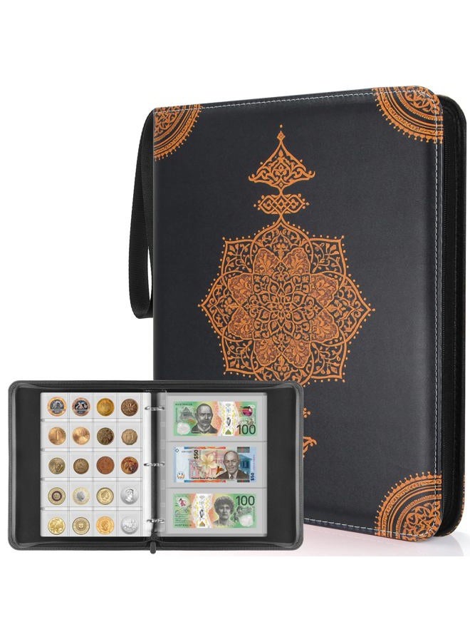 JoyHood Coin Collection Book Holder - 400 Coins Pockets+15 Bills Pockets, Coin Display Organizer Storage Album for 20/25/ 27/30/38mm Coin - Image 2