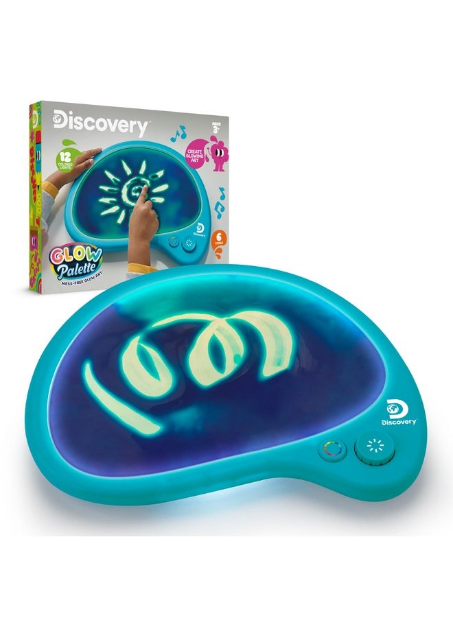 Discovery Kids - Discovery™ Mess-Free Glow Palette - Interactive Light-Up Art Pad With 12 Colors & Musical Play| Painting & Drawing Tablet| Travel Art Activity Kit| Arts & Crafts Toy For Kids Boys Girls Ages 4+ - Image 1