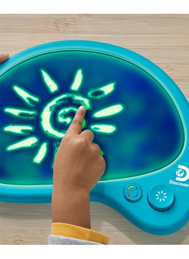 Discovery Kids - Discovery™ Mess-Free Glow Palette - Interactive Light-Up Art Pad With 12 Colors & Musical Play| Painting & Drawing Tablet| Travel Art Activity Kit| Arts & Crafts Toy For Kids Boys Girls Ages 4+ - Image 1
