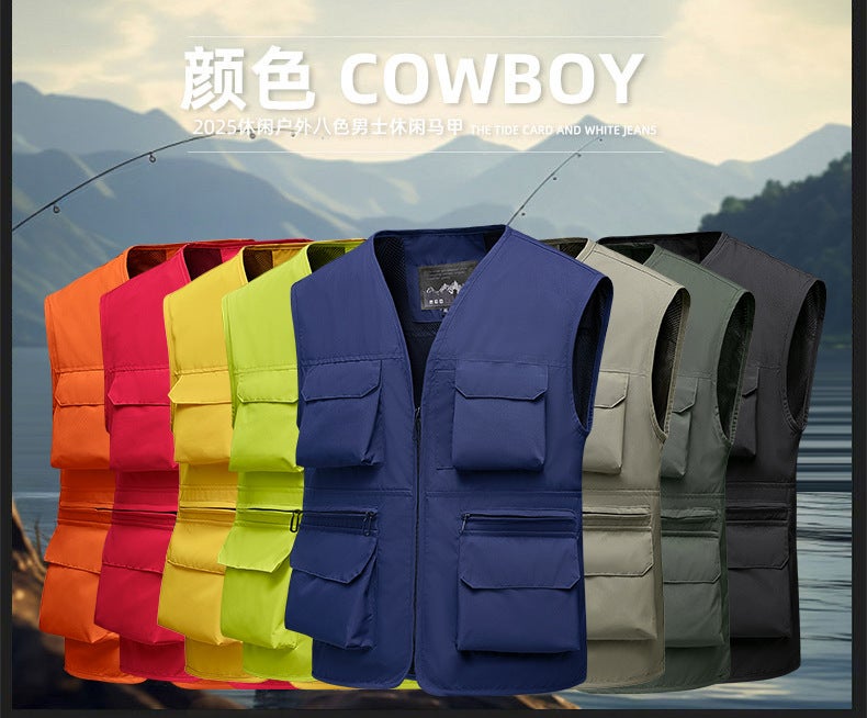 S-5Xl Outdoor Multi-Pocket Work Vest Men'S Vest Plus Size Sports Vest Group Purchase Vest Charity - Image 2