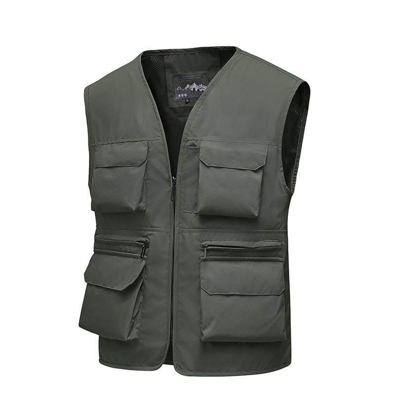 S-5Xl Outdoor Multi-Pocket Work Vest Men'S Vest Plus Size Sports Vest Group Purchase Vest Charity - Image 1