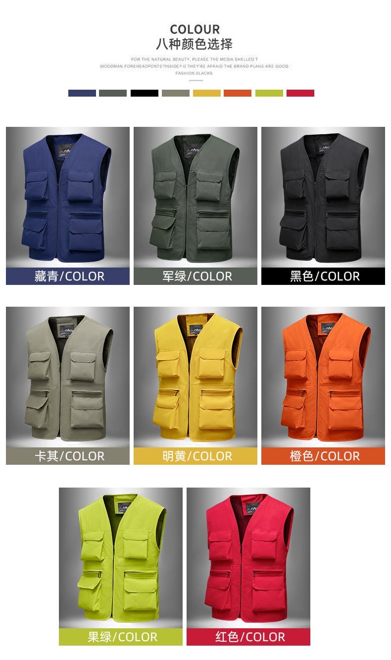 S-5Xl Outdoor Multi-Pocket Work Vest Men'S Vest Plus Size Sports Vest Group Purchase Vest Charity - Image 3