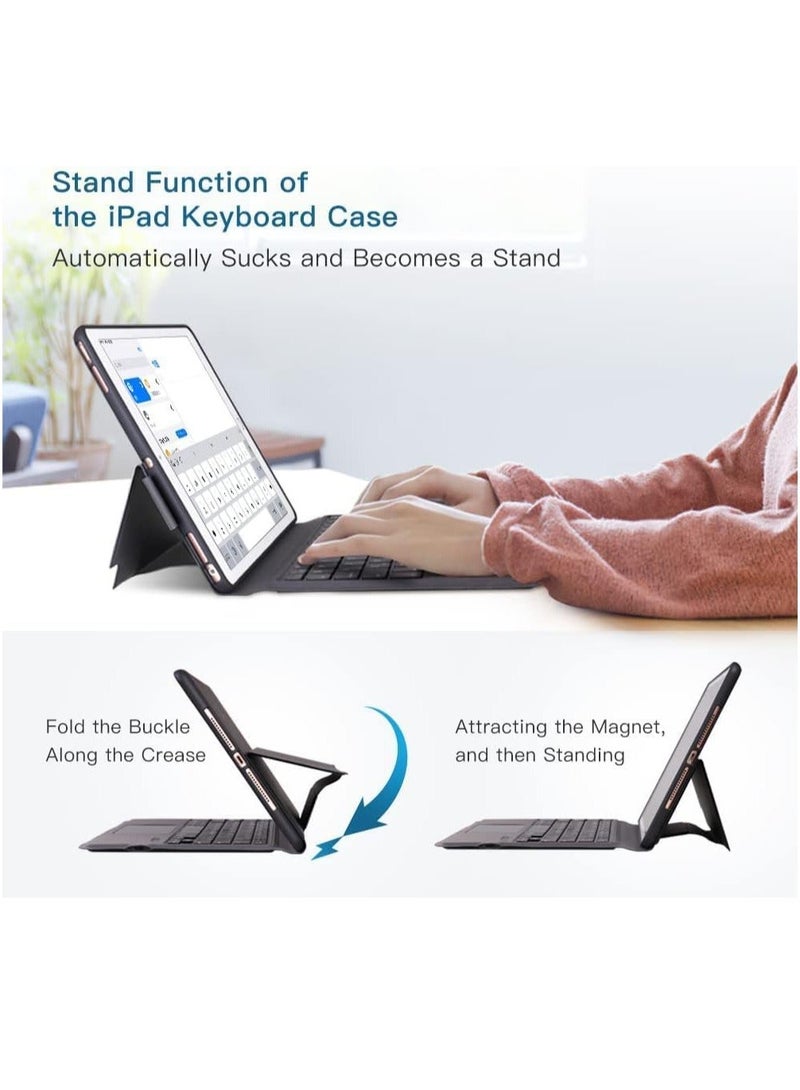 MUNTAQI iPad Keyboard Case with Trackpad for iPad Pro 11 inch 2018 2020 Air 4 10.9 inch,iPad Wireless Bluetooth Keyboard Case with Pencil Holder - Image 3