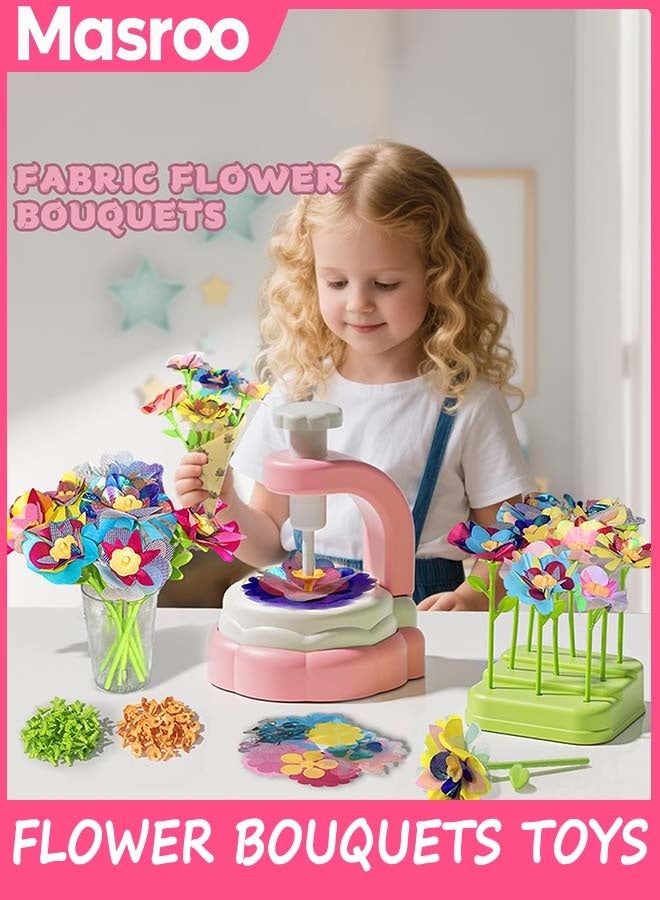 Masroo Fabric Flower Bouquets Toys, DIY Craft Kits Toys for Kids - Flowers Market Toy, Build Your Flower Bouquet, Arts & Crafts for 4 5 6 7 8 Year, Educational Activity Preschool B-Day Gift - Image 2