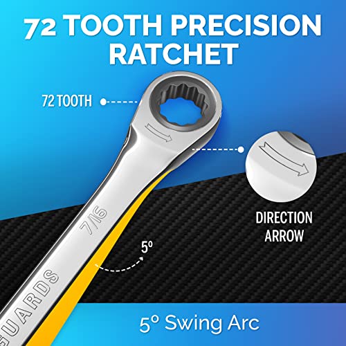 TOOLGUARDS 7/16" Wrench - Ratcheting Wrench - Slim Profile - Ratchet Wrench - 100% Lifetime Satisfaction Guarantee - Image 5