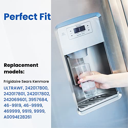 Haprait HP005 Replacement for Frigidaire ULTRAWF, Pure Source Ultra, Kenmore 9999, 469999, 46-9999, A0094E28261 Water and Ice, Height 11 inches, 3 Count - Image 3