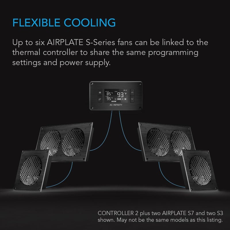 AC Infinity Controller 2, Fan Thermostat and Speed Controller, Controls AIRPLATE, MULTIFAN, USB Fans and Devices, for AV Cabinet Cooling - Image 3