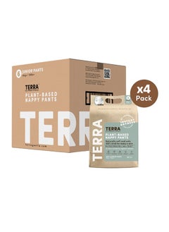 Terra Pack Of 4 Size 6 Training Junior Pants– 85% Plant Based Pull-Up Style Diapers, Ultra-Soft & Chemical-Free For Sensitive Skin, Superior Absorbency, 3D Leak Guards, 100% Biodegradable Bamboo Fibre, Perfect Overnight Diapers, For Junior 35 lb + 16 kg +, 24-48 Month 14 Count  - Image 1