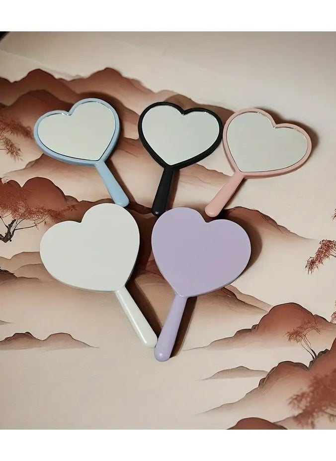 Rozino Portable Heart-Shaped Handheld Makeup Mirror - Compact, No-Battery Needed, Ideal for On-the-Go Touch-Ups & Travel  - Image 5