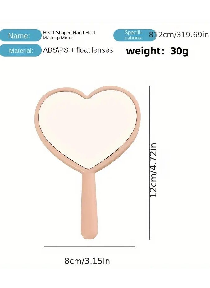 Rozino Portable Heart-Shaped Handheld Makeup Mirror - Compact, No-Battery Needed, Ideal for On-the-Go Touch-Ups & Travel  - Image 4