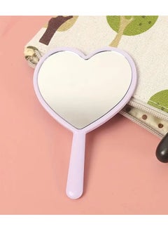 Rozino Portable Heart-Shaped Handheld Makeup Mirror - Compact, No-Battery Needed, Ideal for On-the-Go Touch-Ups & Travel  - Image 1