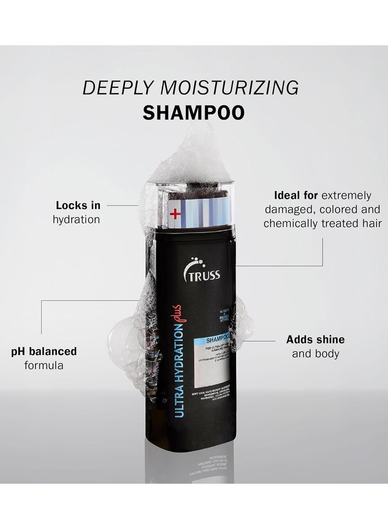 تروس شامبو TRUSS Ultra Hydration Plus للشعر الجاف |تركيبة ترطيب عميق وترطيب وإصلاح |يعيد القوة واللمعان والمرونة |شامبو للعناية بالشعر متوازن الحموضة للنساء والرجال|300 مل/10.14 أونصة سائلة - Image 2