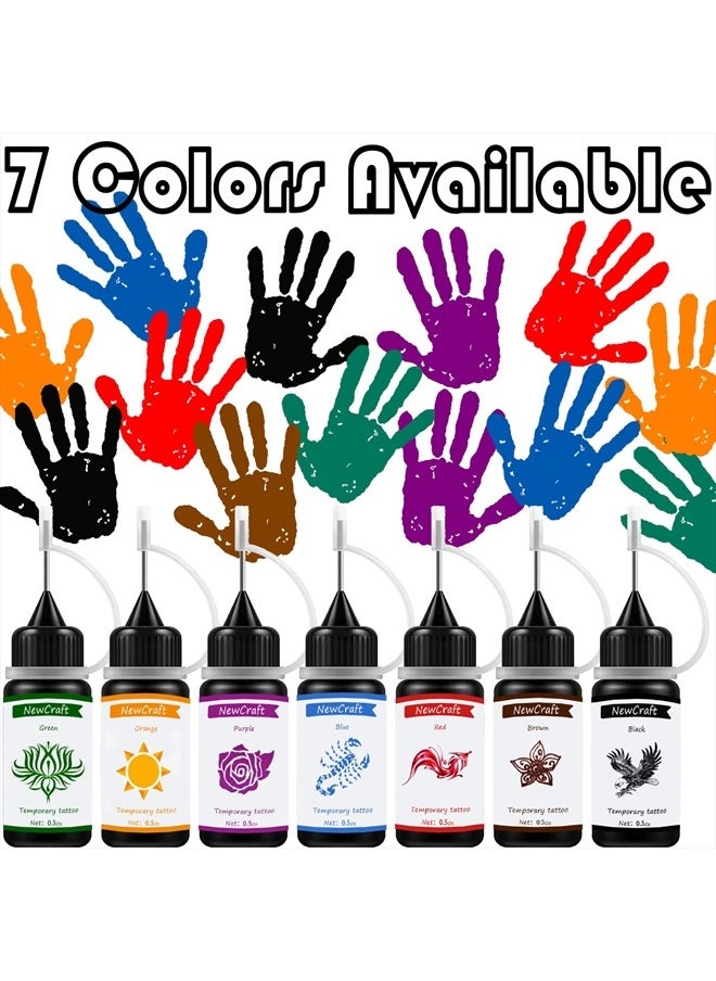 NewCraft - Temporary Art Painting Kit Semi Permanent Tattoo Ink Freehand Gel 103 Pcs Free Stencils, DIY Fake Freckles, Full Kit 3 Bottles - Image 1