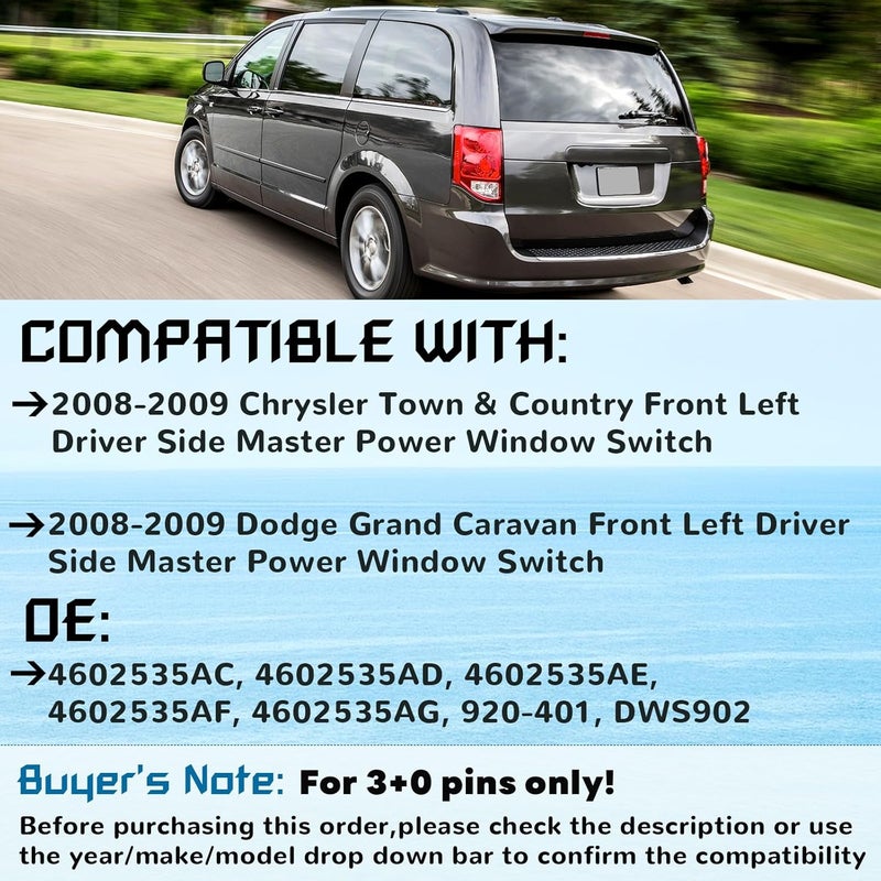 Citumo Master Power Window Switch for Chrysler and Dodge - Image 2