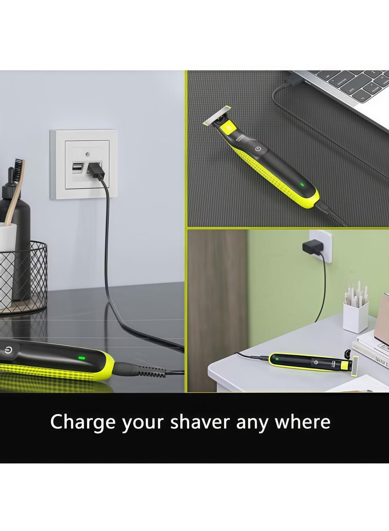 شابية سلك شاحن 5 فولت لـ Philips Norelco One Blade QP2724، QP2834، MG5910، MG7910، MG9510، MG9520، X5006، PQ888 PQ889 كابل شاحن OneBlade 1.64 قدم 1 قطعة - Image 5