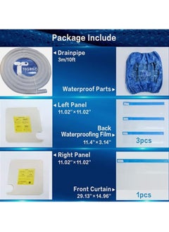 TEGRILO Air Conditioning Cover Washing Wall Mounted Air Conditioner Cleaning Protective Dust Cover Clean Tool Tightening Belt For (2P-3P) (cover kit)  - Image 2