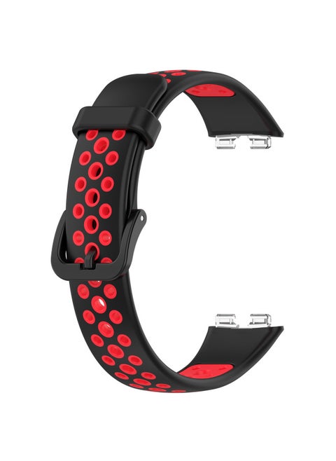 Suitable For Huawei Bracelet 8 Two-color Strap Huawei Bracelet Huawei Band8 Two-color Nike Strap-Color:Black + Red