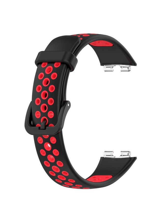 Suitable For Huawei Bracelet 8 Two-color Strap Huawei Bracelet Huawei Band8 Two-color Nike Strap-Color:Black + Red