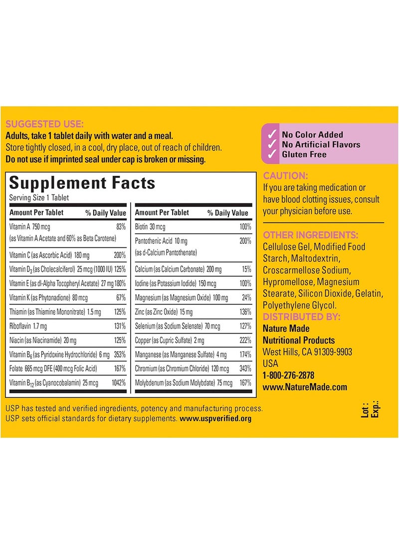 Nature Made Women'S Multivitamin 50+ Tablets 90 Count For Daily Nutritional Support without Iron - Image 2