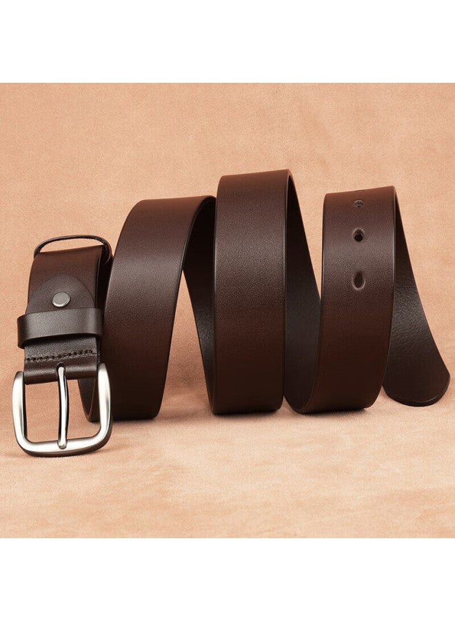 Viney Top-grain Leather Men's Belt With Pin Buckle, Casual Pants Belt, Birthday Gift For Boyfriend, Husband, Father, Or Dad - Image 2