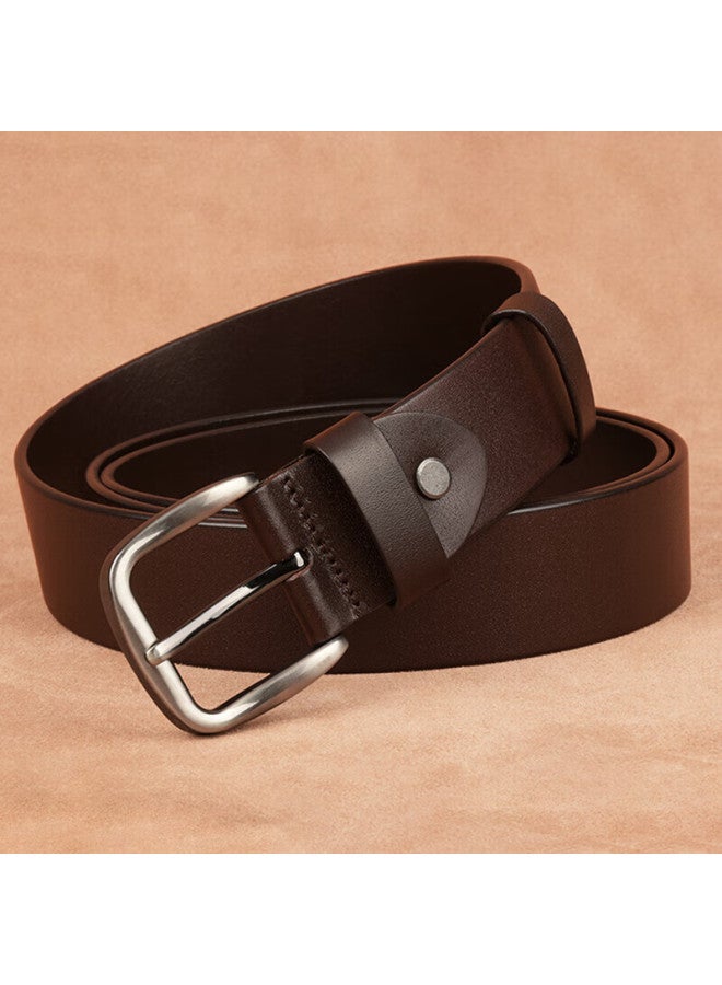 Viney Top-grain Leather Men's Belt With Pin Buckle, Casual Pants Belt, Birthday Gift For Boyfriend, Husband, Father, Or Dad - Image 3