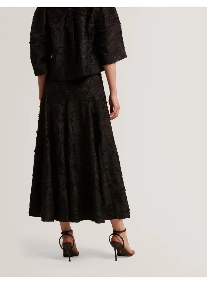 Ted Baker Eccrina Textured Rose Detail Midi Skirt