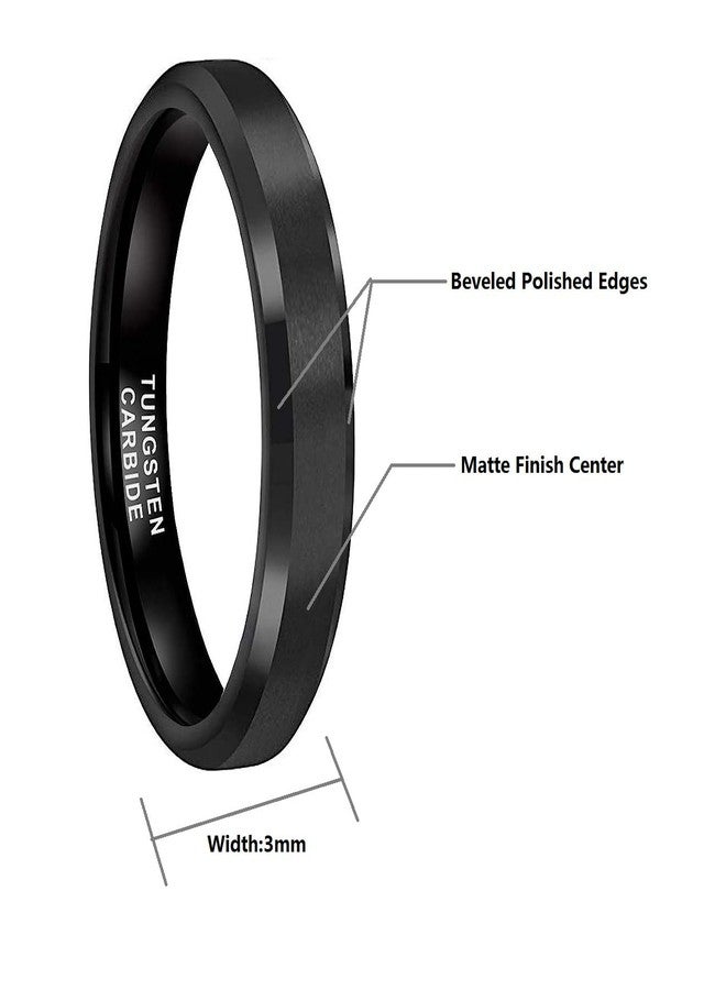 CROWNAL 3mm 5mm 7mm 9mm Tungsten Rings for Men Women Black/Silver/Gunmetal/Gold Beveled Polished Edges Matte Finish Comfort Fit 4-17, Tungsten, tungsten - Image 3