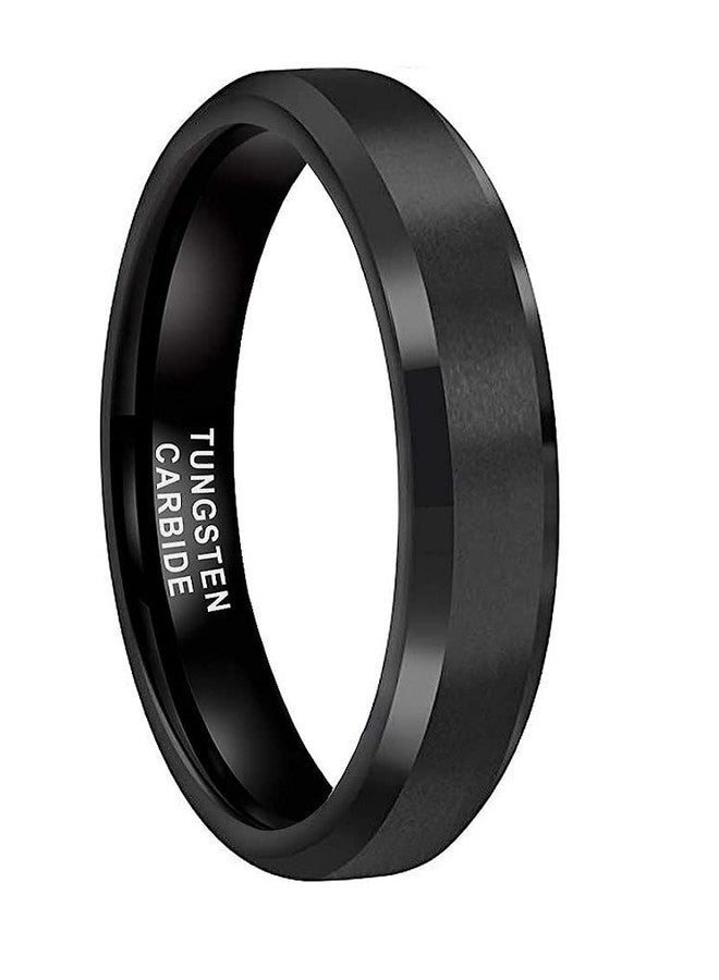CROWNAL 3mm 5mm 7mm 9mm Tungsten Rings for Men Women Black/Silver/Gunmetal/Gold Beveled Polished Edges Matte Finish Comfort Fit 4-17, Tungsten, tungsten - Image 1