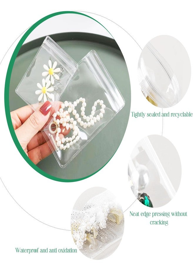 Fangoo 240 Pcs Anti Tarnish Strips with Clear Jewelry Organizer Bag Sets,120 Pcs Self Seal Jewelry Packaging Bags in 6 different sizes and 120 Anti Tarnish Strips for Storage Jewelry Rings Earring - Image 3