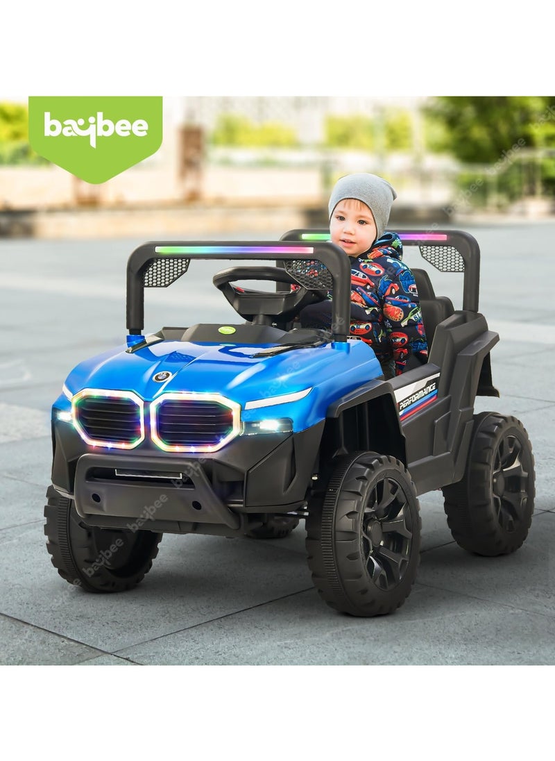 BAYBEE - Baybee Fury Battery Operated Jeep for Kids Rechargeable Battery Car for Kids with Music Led Light Ride On Kids Car Jeep Racing Baby Big Car Electric Car for Kids Childrens Boy Girl Blue - Image 1
