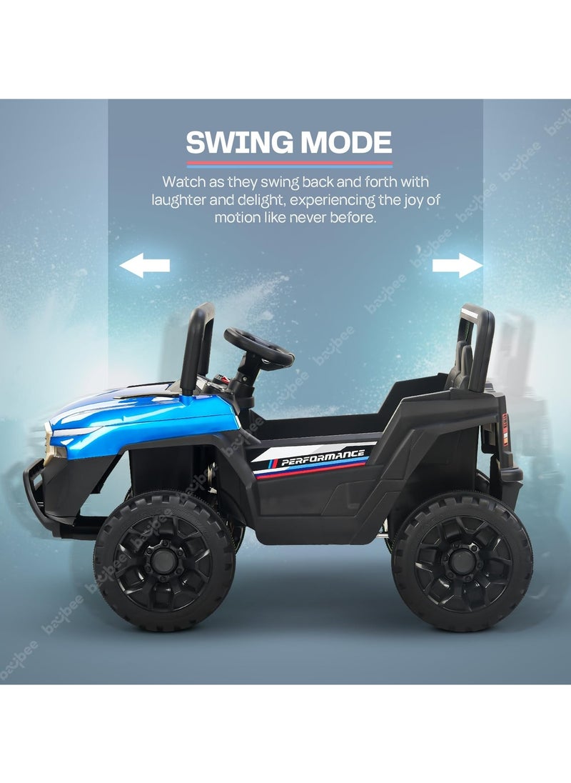 BAYBEE - Baybee Fury Battery Operated Jeep for Kids Rechargeable Battery Car for Kids with Music Led Light Ride On Kids Car Jeep Racing Baby Big Car Electric Car for Kids Childrens Boy Girl Blue - Image 1