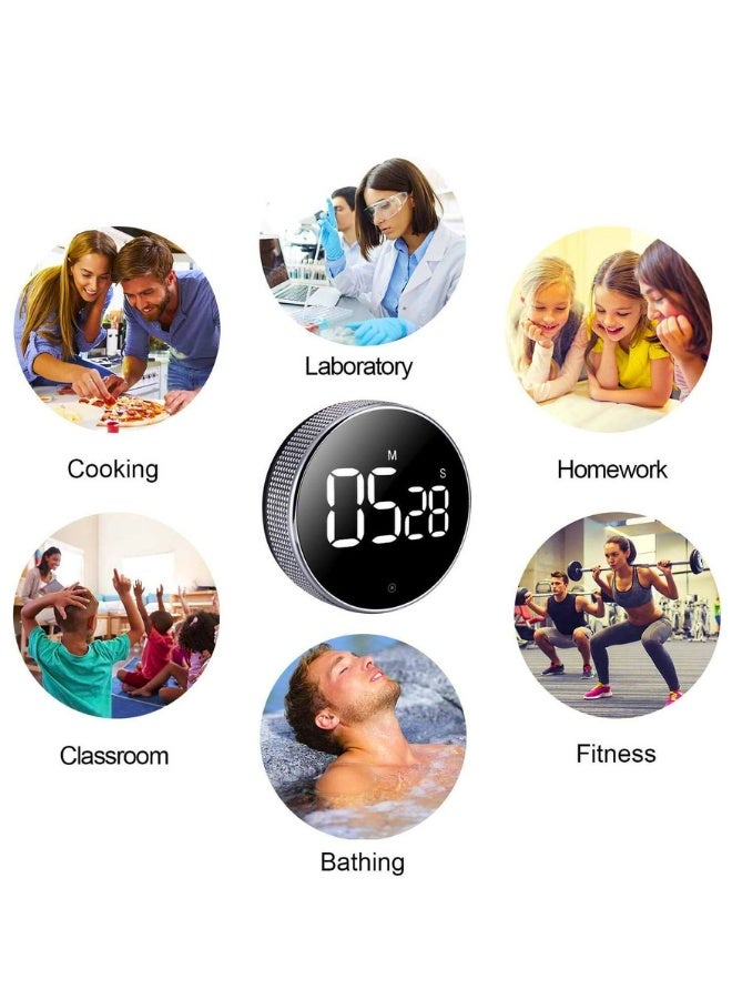 تشيس اب مؤقت مطبخ رقمي، مؤقت تنازلي LED مغناطيسي كبير مع وظيفة إضاءة ثابتة للفصول الدراسية، مستوى صوت ثلاثي المستويات، مؤقت بيض هادئ للأطفال وكبار السن - Image 3