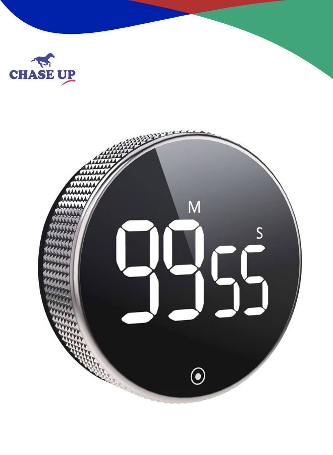 تشيس اب مؤقت مطبخ رقمي، مؤقت تنازلي LED مغناطيسي كبير مع وظيفة إضاءة ثابتة للفصول الدراسية، مستوى صوت ثلاثي المستويات، مؤقت بيض هادئ للأطفال وكبار السن - Image 1