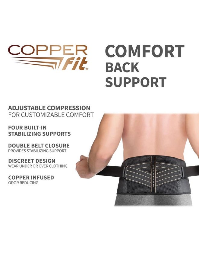 Copper Fit Unisex Adult Pro Back Belt Compression Brace Cummerbund, Black, 2XL 3XL US