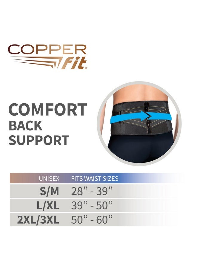 Copper Fit Unisex Adult Pro Back Belt Compression Brace Cummerbund, Black, 2XL 3XL US