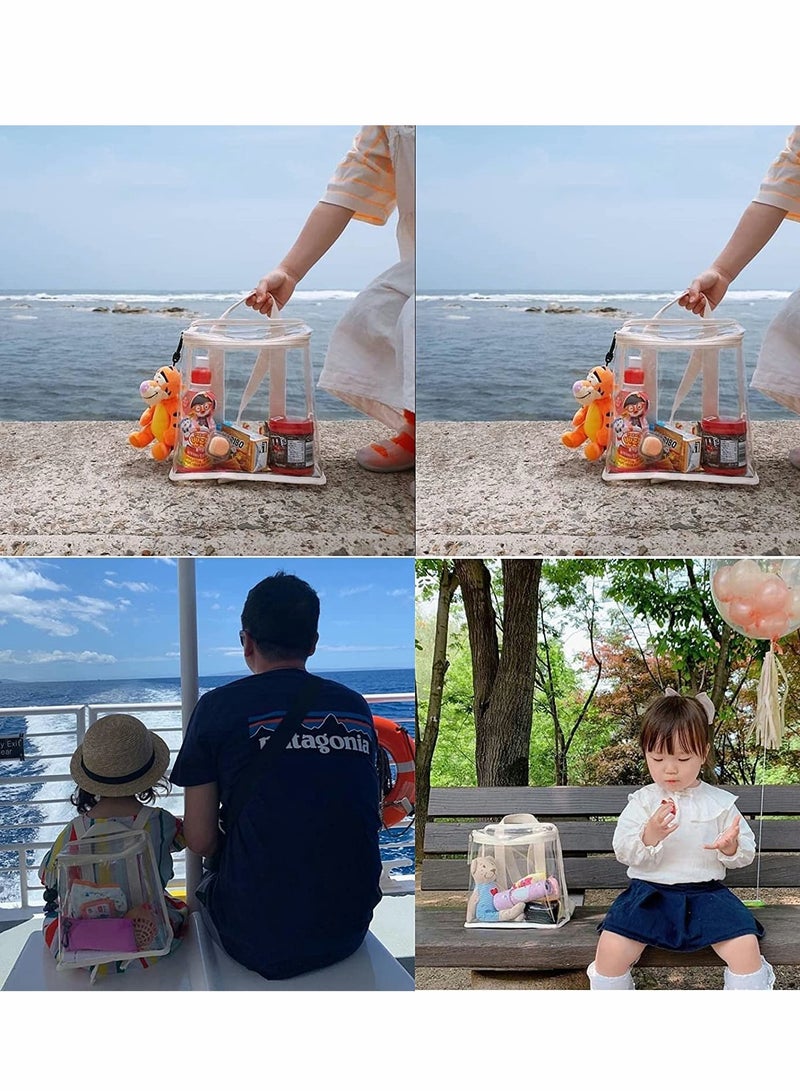 Heavy-Duty Clear Backpack - Transparent Plastic School Bag, Colorful Beach Tote for Students and Outdoor Activities - Image 3